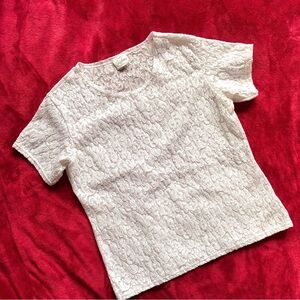 Vintage Jaclyn Smith White Lace T shirt top Size Small